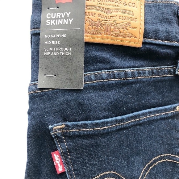 NWT Levis Premium Denim Curvy Skinny size 24  Jeans dark wash preppy retro - Picture 7 of 8